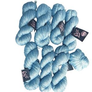 Knitting Fever Lace Made in Italy Lot of 7+ Blue Rayon & Polyamid 176 Yards New